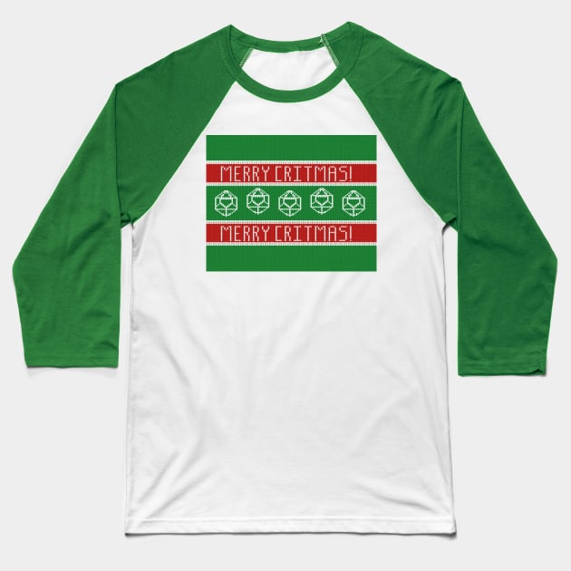 Merry Critmas | D&D Christmas Jumper Baseball T-Shirt by GeorgiaGoddard